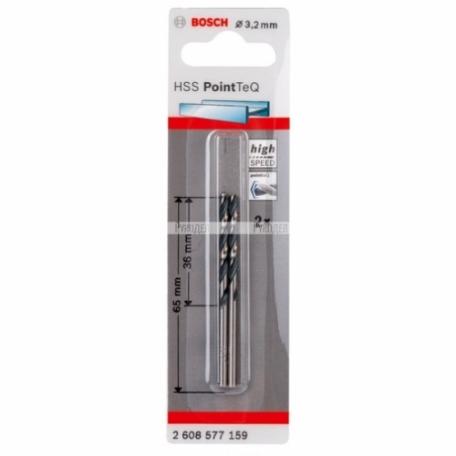 спиральное сверло   pointtec 3.2mm 2шт, купить metabo, купить husqvarna, купить bosch, купить makita, купить hitachi, купить hikoki, купить oregon, купить stihl